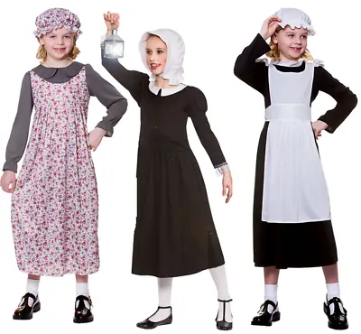 Victorian Girl Florence Maid Fancy Dress Costume Girls Kids Book Day Outfit Age • £9.99