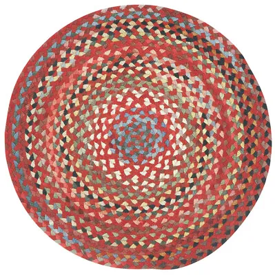 $1808 • Buy Capel Rugs St. Johnsbury Wool Double Braid Country Red Round Braided Rug