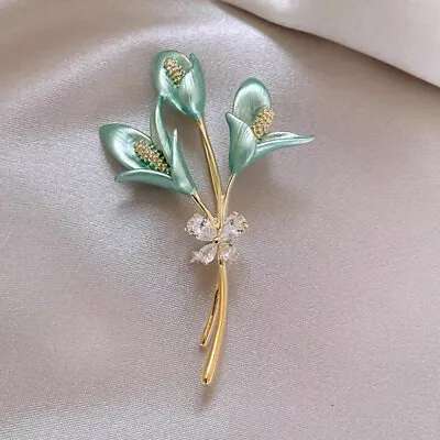 Flower Brooch Lapel Pin Rhinestone JewelryFor Women Broche Clothes Accessor-wq • £4.19