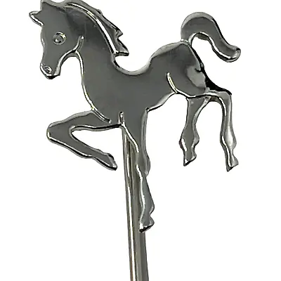 Vintage Horse Stick Pin Silver Tone Prancing Pony Lapel Hat Brooch • $8.95