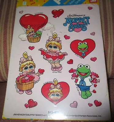 VTG POST IT MUPPET BABIES MISS PIGGY KERMIT VALENTINE STICKERS 1993 Sealed Pack • $12.99