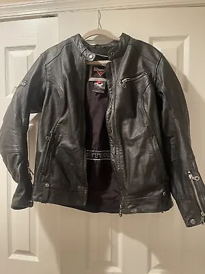 Victory Motorcycle Leather Jacket Womens Size L Black • $199.99