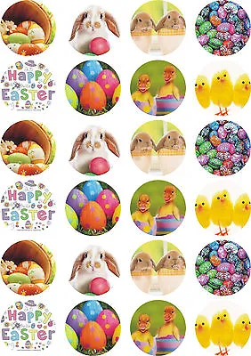 24x Precut Easter Edible Wafer Paper Cupcake Cake Toppers 1509 • £2.25