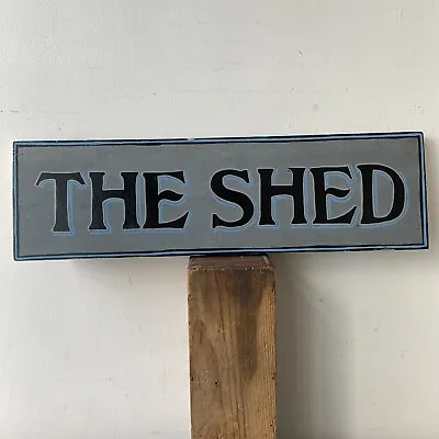 £24 • Buy 'The Shed' Sign Hand Painted Wood Distressed Retro Vintage Style Garden Gift