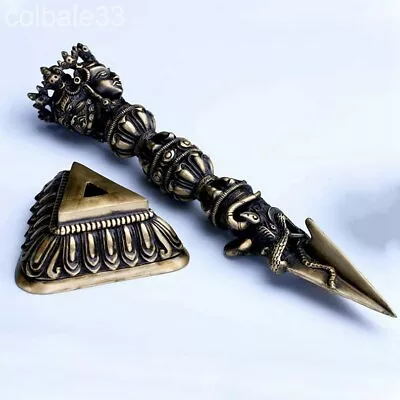 $198 • Buy 21cm 8.3  Copper Tibetan Dorje Phurba Tibetan Buddhism Hayagriva Vajra Kīla