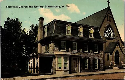 Episcopal Church And Rectory Martinsburg West Virginia WV C1915 Postcard • $7.95