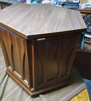 Mid Century Walnut Formica Top Hexagon End Table / Side Table  (ET403) • $359.10