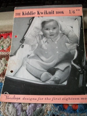 £2.99 • Buy Vintage The Kiddie Kwiknit Book N24 Penelope Wm Briggs For 1st 18 Months