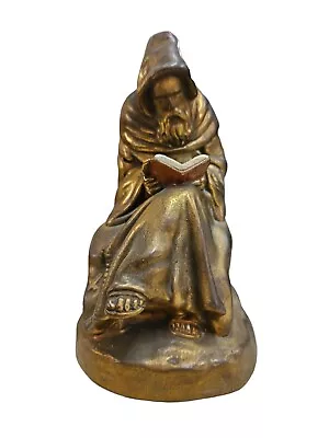 Vintage Brass Reading Monk Bookend • $50