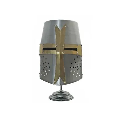 Decorative Crusade Era Barrel Helmet With Stand • $89