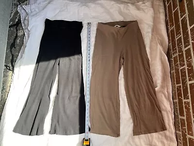 LOT! Two Pairs Of Culottes Pants Womens Size Small Black And Taupe High Wasted • $35