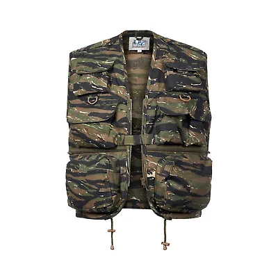 Fishing Vest Hiking Outdoor Work Hunting Shooting Pocket Waistcoat Army Camo Top • £26.59