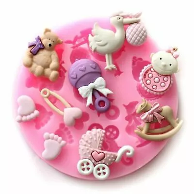 Silicone Baby Shower Party Fondant Mold Cake Decorating Fondant Bakeware Tool • $9.81