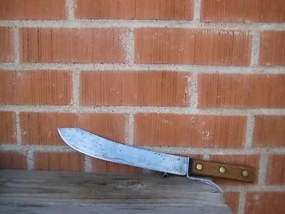 Vintage 10  Blade *** FOSTER BROS *** XL Carbon Butcher Knife USA • $134.22