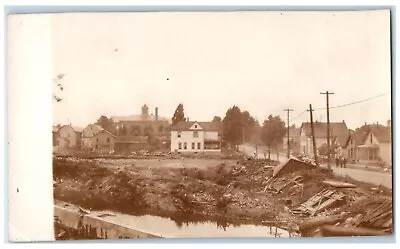 1913 House Wreckage View Flood Disaster Middletown Ohio OH RPPC Photo Postcard • $19.97