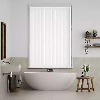 Tailor Made Blackout Vertical Louvre Blind Complete With Headrail In White • £88.86