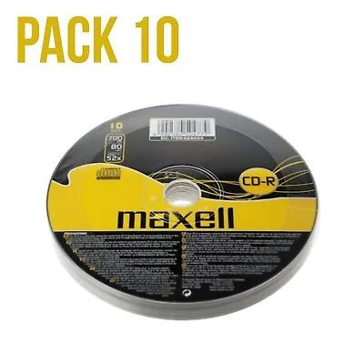 10 Quality Maxel CD-R Recordable Blank CD Discs Media Pack Of 10 80min 52x 700MB • £4.97