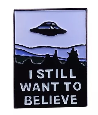 I Still Want To Believe The X Files UFO Metal Enamel Pin Badge Mulder Skully • £8.95