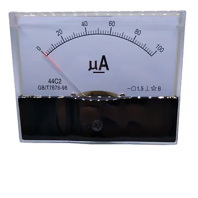 US Stock DC 0~100uA Class 1.5 Accuracy Analog Amperemeter Panel Meter Gauge 44C2 • $14.69