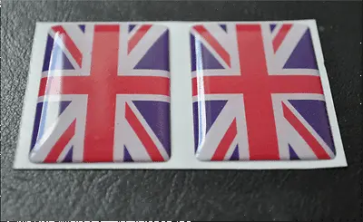 2 X Union Jack Flag Resin 3D Domed England Sticker Label 5cm X 3cm Self Adhesive • £2.50