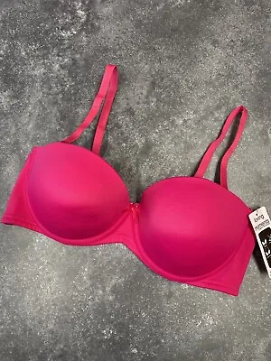 Coral Pink Multiway Bra Strapless Bra Underwired Padded Sizes 36D Upto 40DD • £11