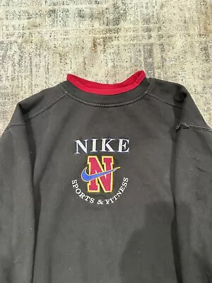 Vintage 90s Nike Central Logo Sweatshirt Large Logo On The Chest Men’s Size M • $80