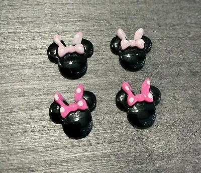 5/10Pcs Minnie Mouse Flatback Resins Embellishment Bow Centre Cabochon • £4.99