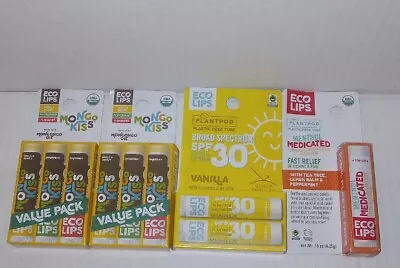 9pc Eco Lips Mongo Kiss Vanilla Honey Spf30 Fever Blister Cold Sore Lipbalm New  • $24.49