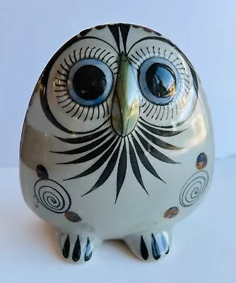 Vintage Tonala Mexican Pottery Owl Handpaintesd & Signed 5.5  T Collector Gift • $29.95