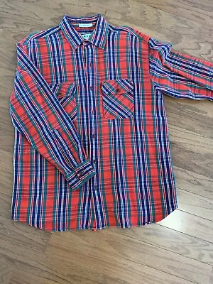 Orvis Flannel Shirt Red Plaid Men's Cotton Size Large • $1