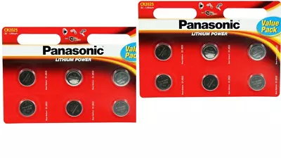 12 X Panasonic CR2025 3V Lithium Coin Cell Battery  Expiry 01-2026 • £5.99