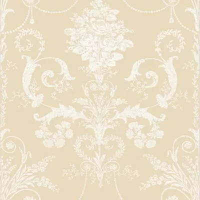 Laura Ashley Josette Linen Wallpaper 113384 - Art Deco Ornate Damask • £30.99