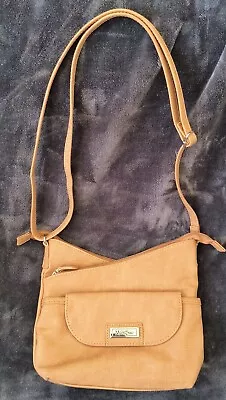 MultiSac Multi Sac Crossbody Handbag Purse Tan Faux Leather Zip Pockets  • $6.80