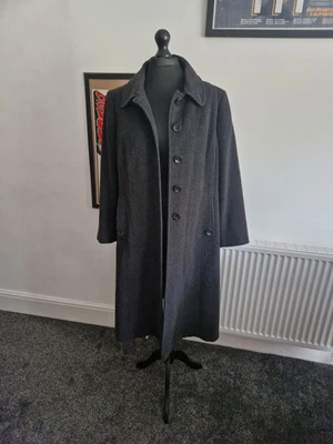 £14.99 • Buy Eastex Vintage Wool Cashmere Midi Grey Overcoat Swing Riding Coat 16 18 20