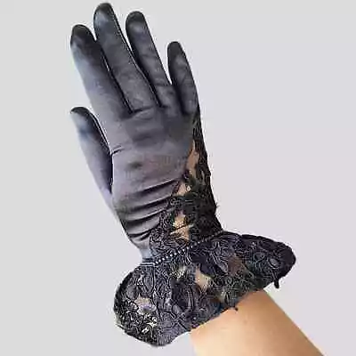 OOAK Vintage 1980’s Rock Star Finale Lace Gloves Wrist Length Vanity Madonna  • $40