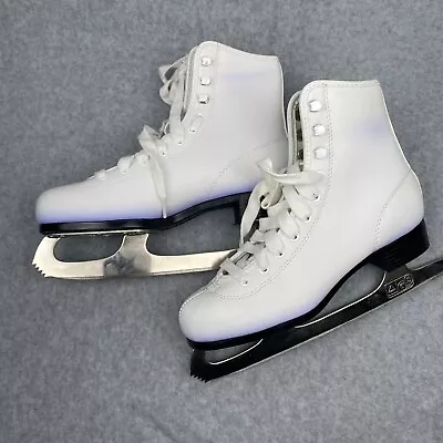 Vintage AMERICAN ROCKET Ladies White Figure Skates Women Size 4 Style 522 • $29.90