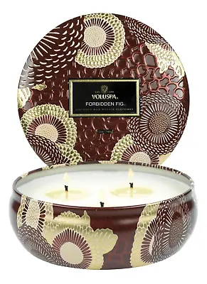 Voluspa Forbidden Fig 3-Wick Tin Candle 12 Oz • $27.99