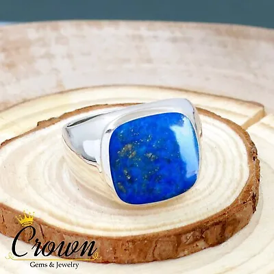 Lapis Lazuli Cushion Cut 925 Sterling Silver Men's Ring Jewelry - Size US 6-14 • $34.50