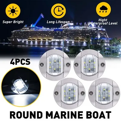 4X Round Marine Boat Courtesy LED Lights Cabin Deck Navigation Stern Light White • $12.99