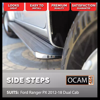 Aluminium Side Steps For Ford Ranger PX PXMKII PXMKIII 2011-06/2022 Dual Cab Run • $319