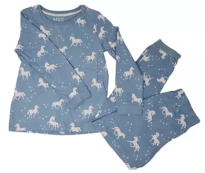 Ex M&S Marks And Spencer Girl Cotton Pyjamas PJ's Unicorn 6-7 7-8 9-10 15-16 NEW • £8.99