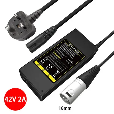 UK 42V 2A 36V Li-ion Battery Charger For Electric Bike Bicycle Scooter 3-Pin XLR • £12.99