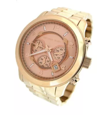 NEW! NIB! Unisex MICHAEL KORS Rose Gold Stainless 50mm Chronograph Watch MK8096 • $159.96