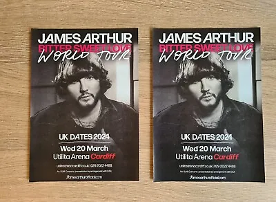 James Arthur Flyers X2 Cardiff 2024 Tour Concert Gig Poster A5 Size New • £3.49