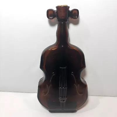 8  Vintage Violin Cello Shaped Amber Brown Cork Glass Bottle Famous Crystal Cave • $7.67