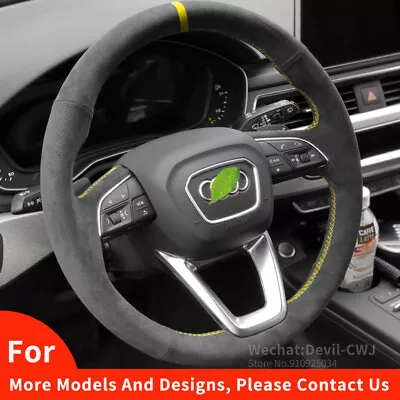 Suede Steering Wheel Cover For Audi A4L Q5L Q3 A3 A6L Q2L A5 A7 Car Interior • $74.39