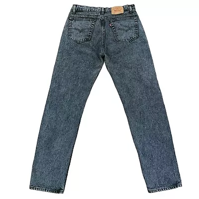 Vintage 80s Levis 505 USA Made Stone Acid Wash Blue Jeans Measure 34x33 • $44.99