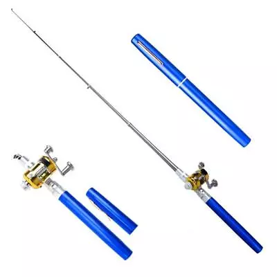 38inch Mini Portable Pocket Aluminum Alloy Fishing Rod Pen BU • $14.11