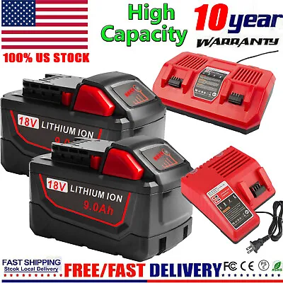 Battery For Milwaukee For M18 18V 9.0AH Extended Lithium 48-11-1890 Or Charger • $69.90