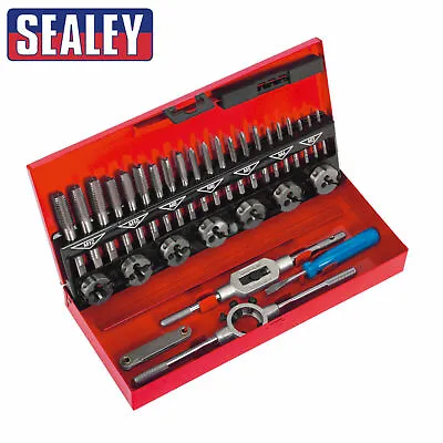 Sealey Tap And Die 32pc Set Wrench Metric Cuts M3-m12 Bolts Engineers Kit Ak3015 • £34.88